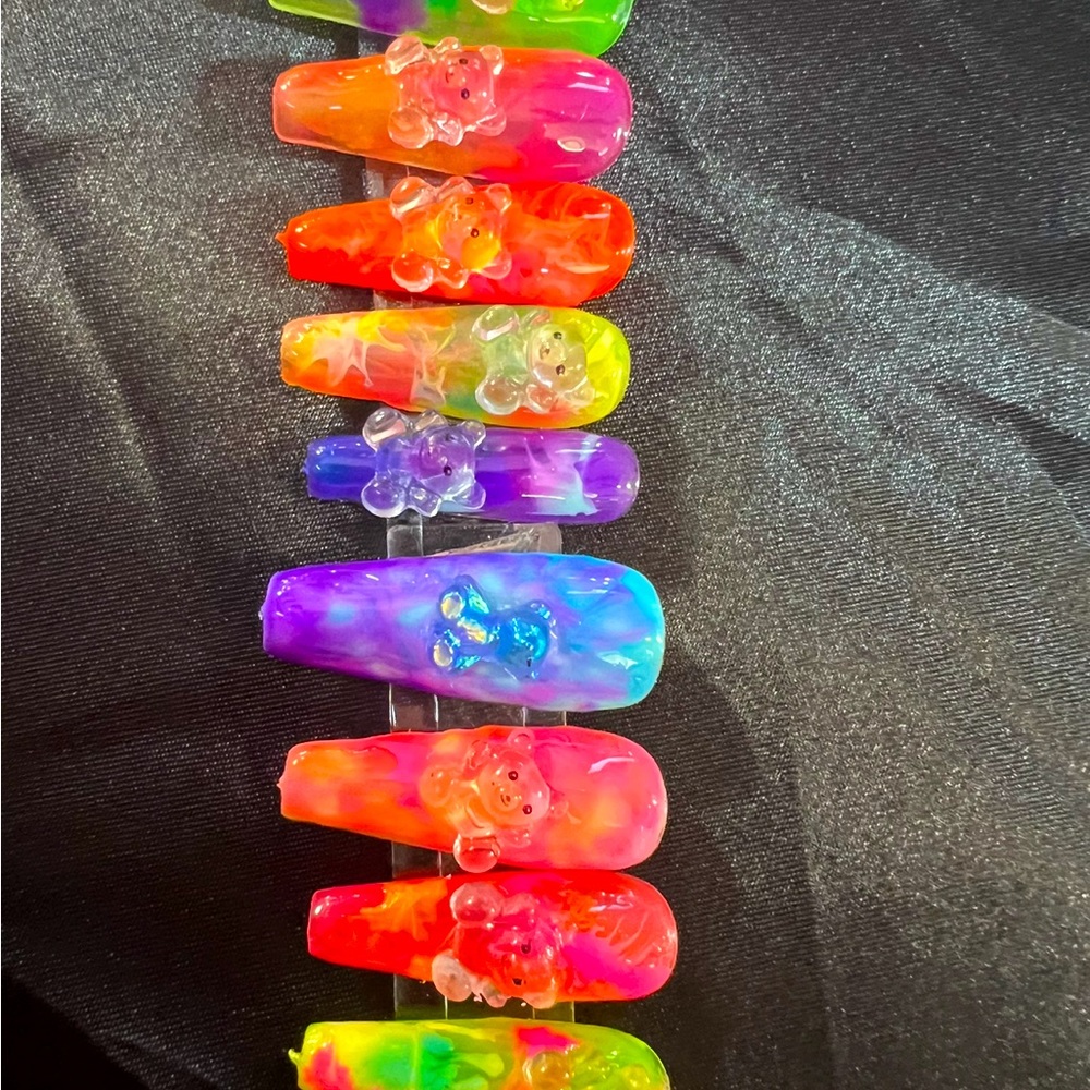 Trippy Grateful Dead 💀 Gummy Bear Nails